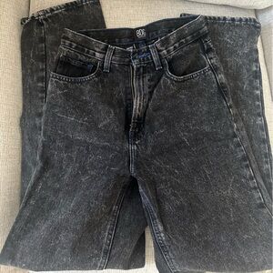 Black denim high waisted jeans , baggy